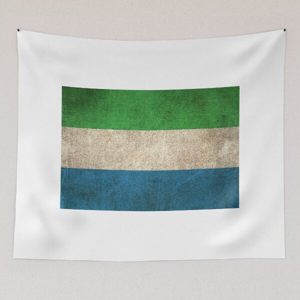 Item preview, Old and Worn Distressed Vintage Flag of Sierra Leone designed and sold by JeffBartels.