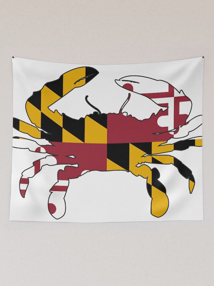 Baltimore Maryland Flag Crab Ravens Orioles Colors Ladies V T-Shirt