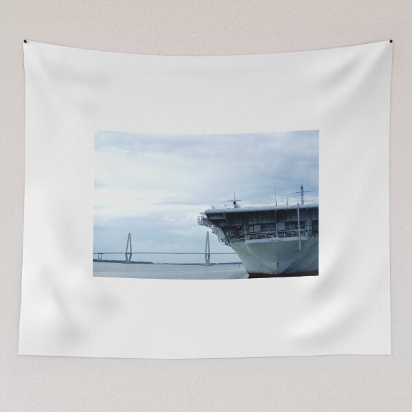 Item preview, Arthur Ravenel Jr. Bridge and USS Yorktown designed and sold by PugDronePhotos.