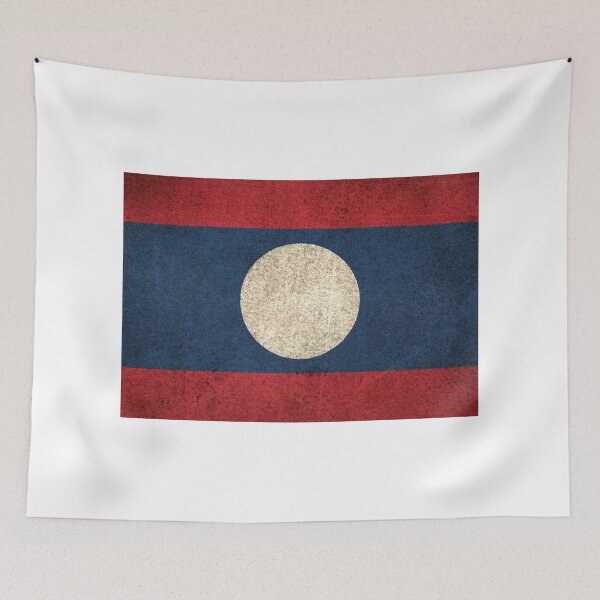 Item preview, Old and Worn Distressed Vintage Flag of Laos designed and sold by JeffBartels.