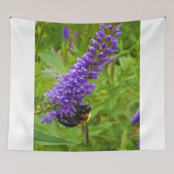Item preview, Honey Bee on Purple Flowers  designed and sold by PhotosByTrish.