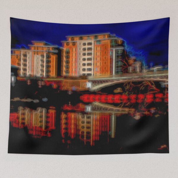 Item preview, Leeds Water Front Night Time Impressionist designed and sold by Allenart_UK.