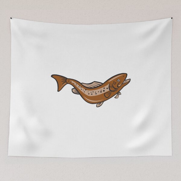 Item preview, Brown Spotted Trout Jumping Cartoon designed and sold by patrimonio.