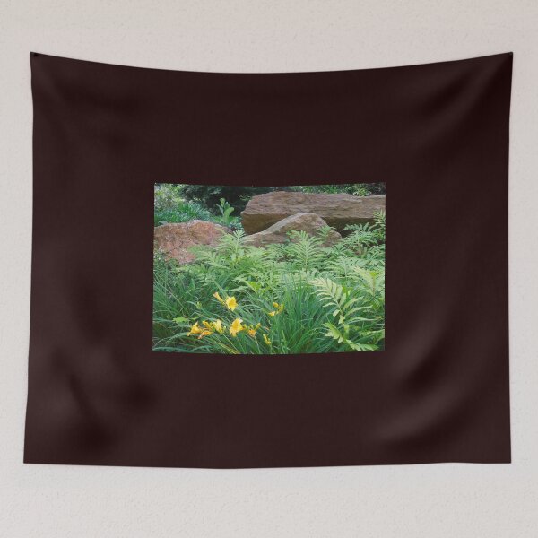 Item preview, Cinnamon Fern and Boulder Garden designed and sold by ginawaltersdorf.