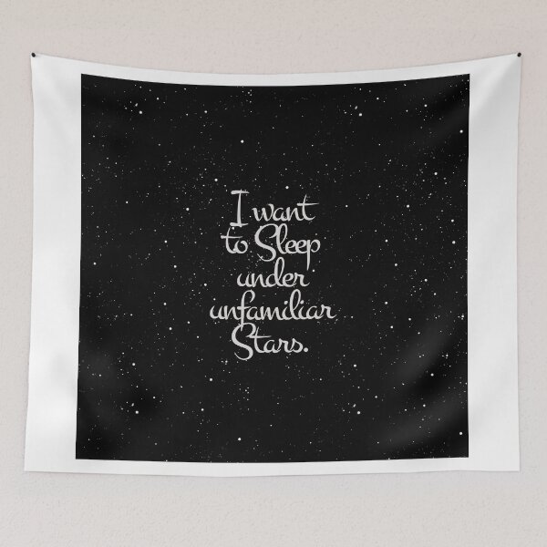 Item preview, "I Want to Sleep Under Unfamiliar Stars" Night Sky designed and sold by Blkstrawberry.