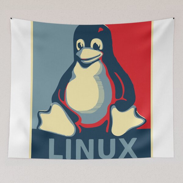 Item preview, Linux tux penguin obama poster designed and sold by SofiaYoushi.