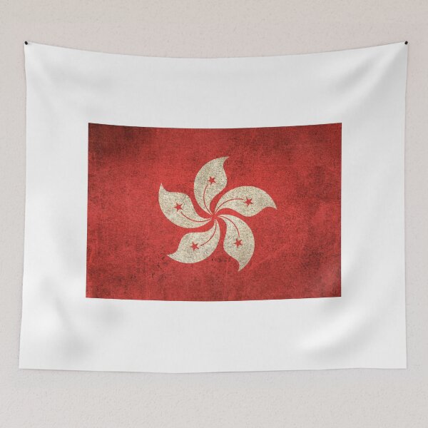 Item preview, Old and Worn Distressed Vintage Flag of Hong Kong designed and sold by JeffBartels.
