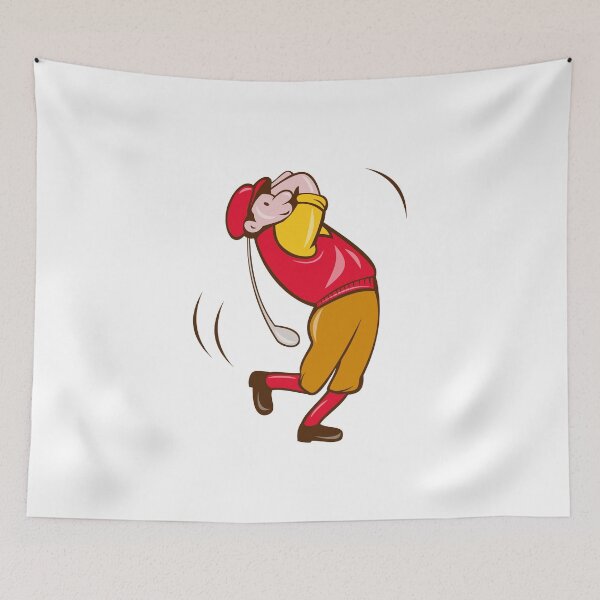 Item preview, Vintage Golfer Swinging Club Teeing Off Cartoon designed and sold by patrimonio.