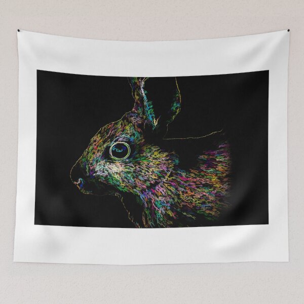 Item preview, The Neon Rabbit - Abstract Animal Art designed and sold by Very Peculiar.