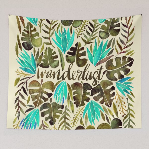 Item preview, Tropical Wanderlust – Turquoise & Olive designed and sold by Cat Coquillette.