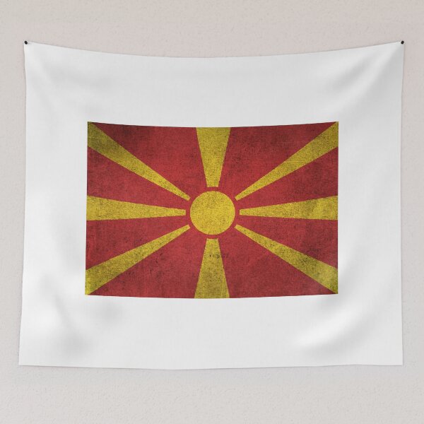 Item preview, Old and Worn Distressed Vintage Flag of Macedonia designed and sold by JeffBartels.