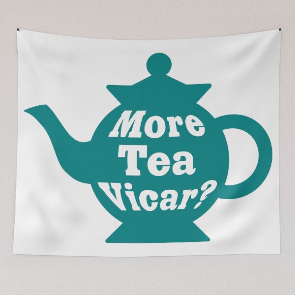 Item preview, Teapot - More tea Vicar? - Teal And White designed and sold by Artberry.