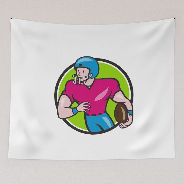Item preview, American Football Receiver Running Circle Cartoon designed and sold by patrimonio.