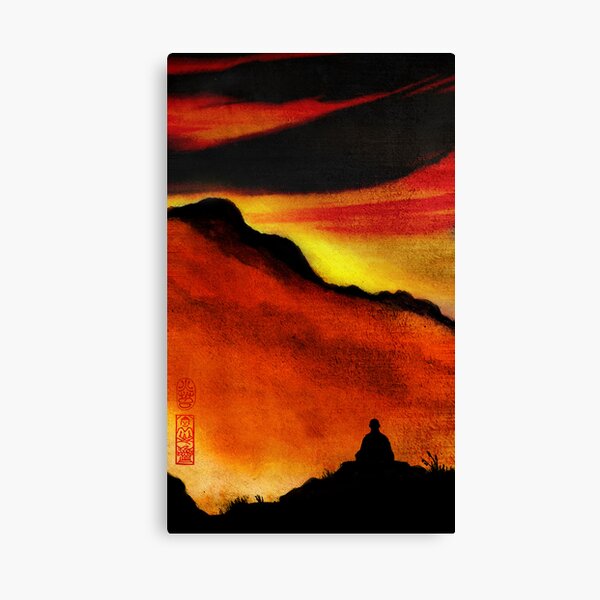 Sitting With Mountains Canvas Print