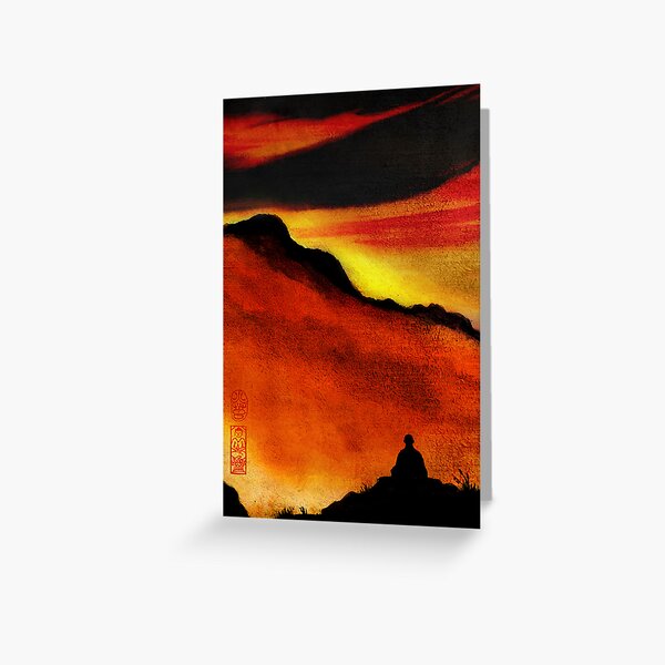 Sitting With Mountains Greeting Card