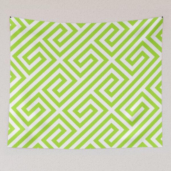 Item preview, LimeGreen Greek Keys Geometric Pattern designed and sold by ImageNugget.