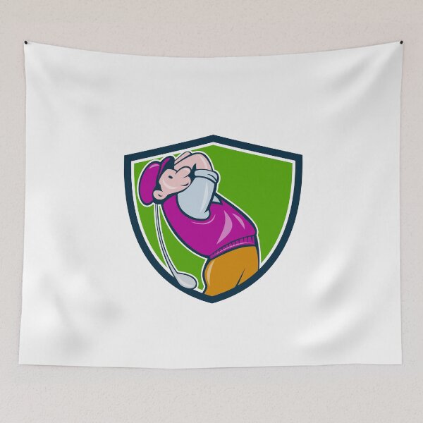 Item preview, Vintage Golfer Swinging Club Teeing Off Shield  designed and sold by patrimonio.