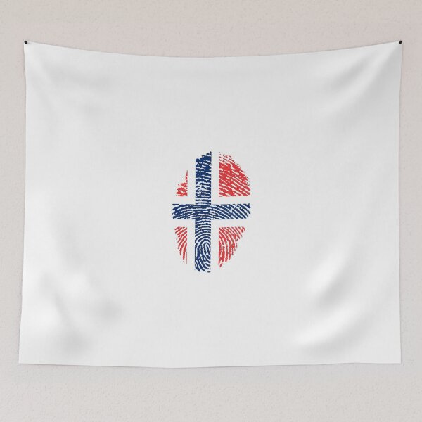 Artikelvorschau, Norwegen-Fingerabdruck-Flagge entworfen und verkauft von vintage-shirts.