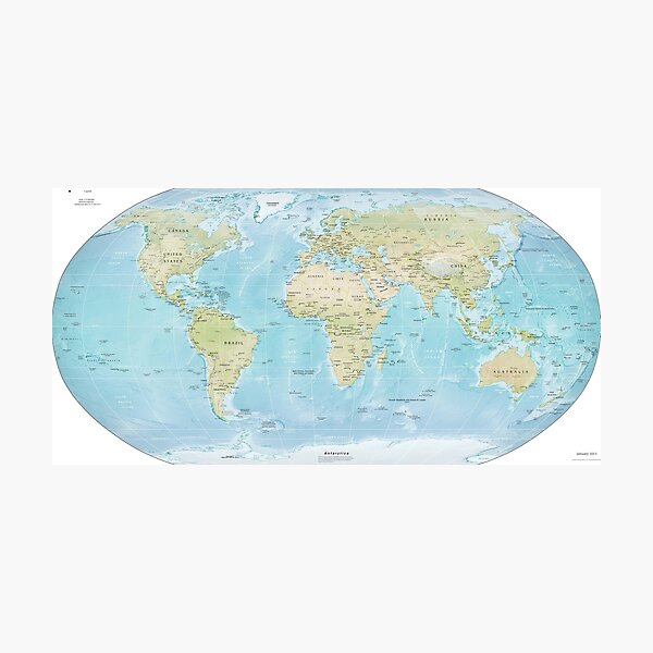 Physical Map of the World 2015 Photographic Print