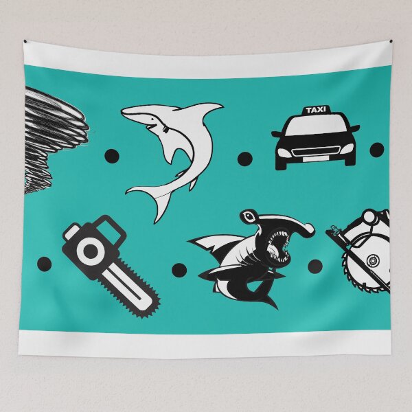 Item preview, Sharks, Tornados, Axes, Table Saws, Diamond Rings, and Taxis designed and sold by Costume Wrangler.