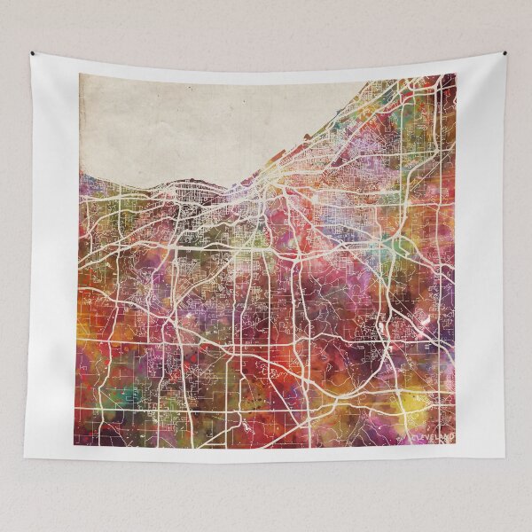 Item preview, Cleveland map designed and sold by MapMapMaps.