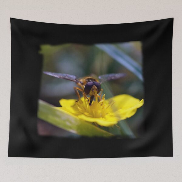 Item preview, Photo of a Hoverflie on autumn hawkbit designed and sold by marmur.