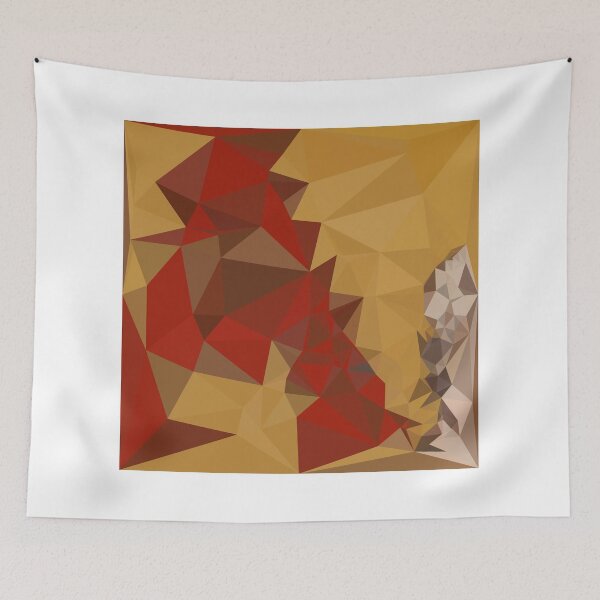 Item preview, Red Ginger Abstract Low Polygon Background designed and sold by retrovectors.