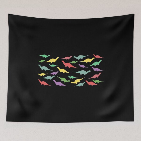 Item preview, Dinosaurs (multicoloured on black) designed and sold by alienteacup.