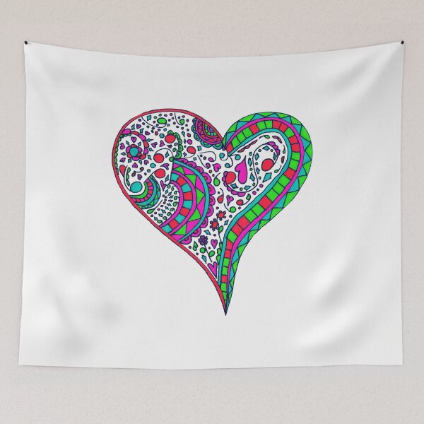 Item preview, Henna Heart Vibrant Color Heart Mandala designed and sold by Rachel Corona.