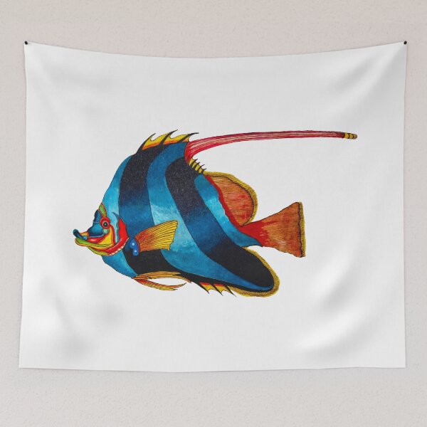 Item preview, Odd blue fish painting designed and sold by marmur.