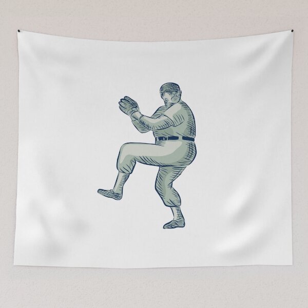 Item preview, Baseball Pitcher Pitching Etching designed and sold by patrimonio.