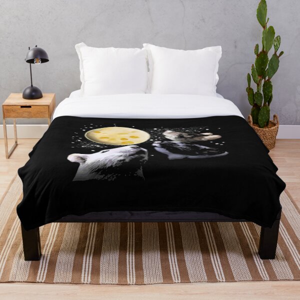 Three Rat Moon Throw Blanket
