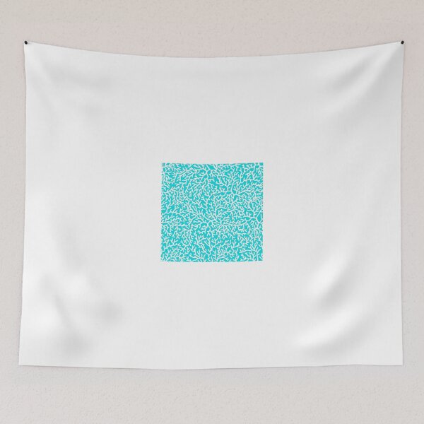 Item preview, Coral, white on turquoise designed and sold by ThistleandFox.