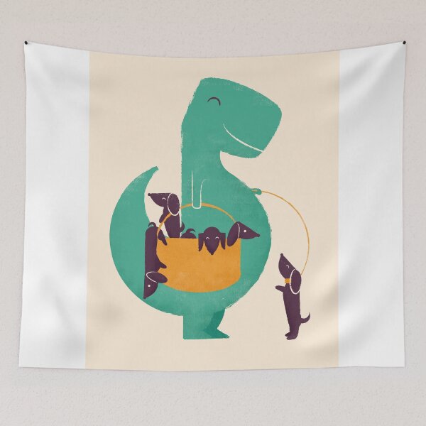 Item preview, T-Rex and his Basketul of Wiener Dogs designed and sold by jayfleck.