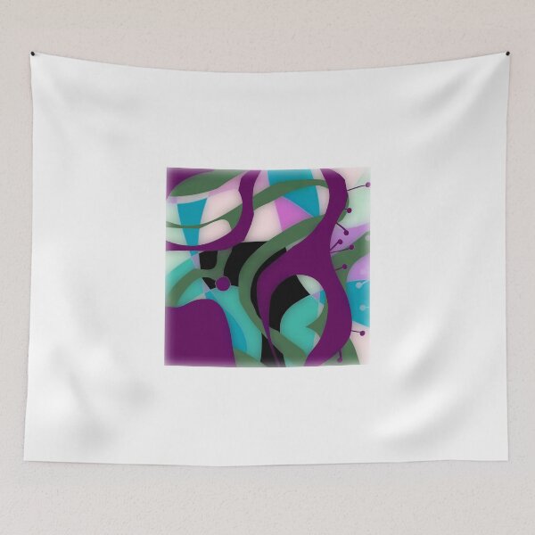 Item preview, Glass look abstract, purple and teal art designed and sold by ackelly4.