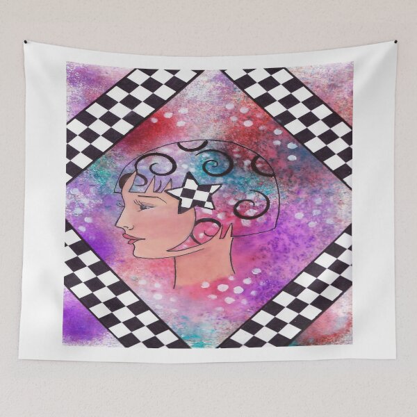 Item preview, Whimiscal Girl with Checkerboard Border designed and sold by Judy Skowron.