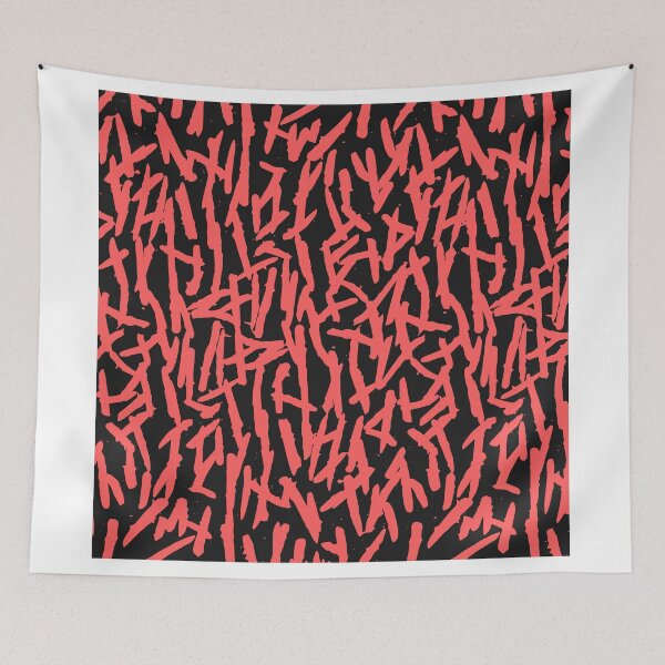 Item preview, Modern Messy Coral & Black Paint Brushstrokes designed and sold by Blkstrawberry.