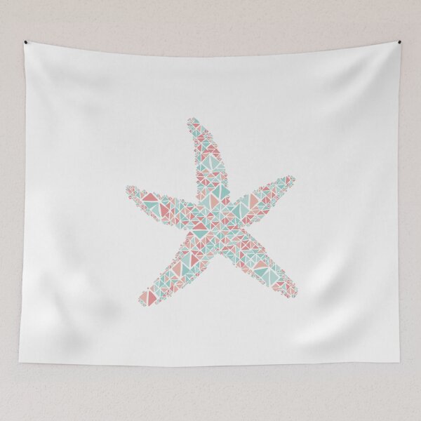 Item preview, Nautical starfish coral teal mint turquoise geometric pattern   designed and sold by hieu tran.