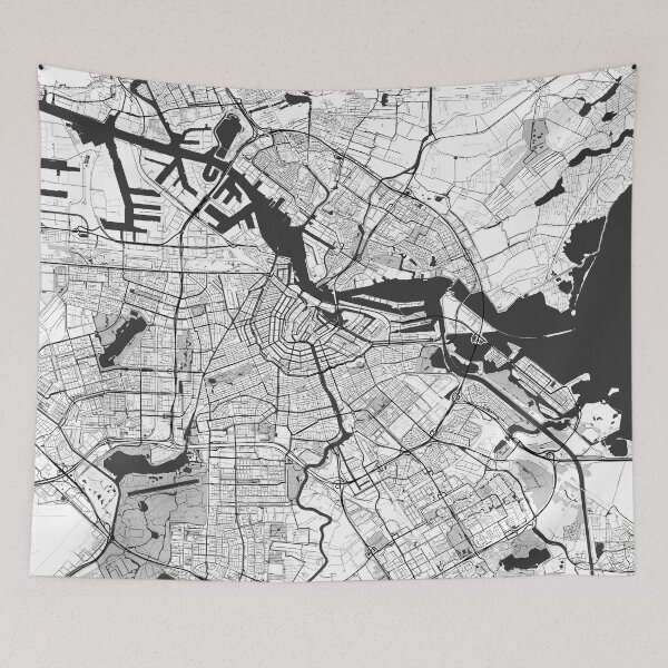 Item preview, Amsterdam Map Gray designed and sold by HubertRoguski.