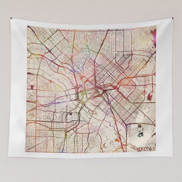 Item preview, Dallas map designed and sold by MapMapMaps.
