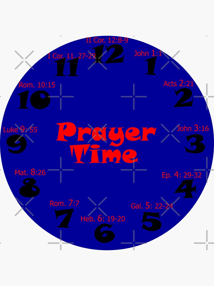 "Prayer Time Clock" Sticker by toddbrooney Redbubble