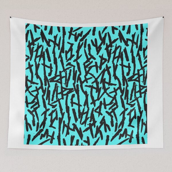 Item preview, Modern Messy Black & Aqua Paint Brushstrokes designed and sold by Blkstrawberry.