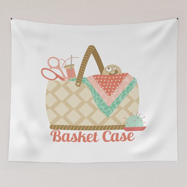 Item preview, Funny seamstress sewing basket case crazy face designed and sold by BigMRanch.