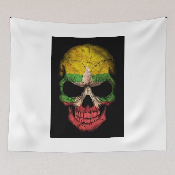Item preview, Myanmar Flag Skull designed and sold by JeffBartels.