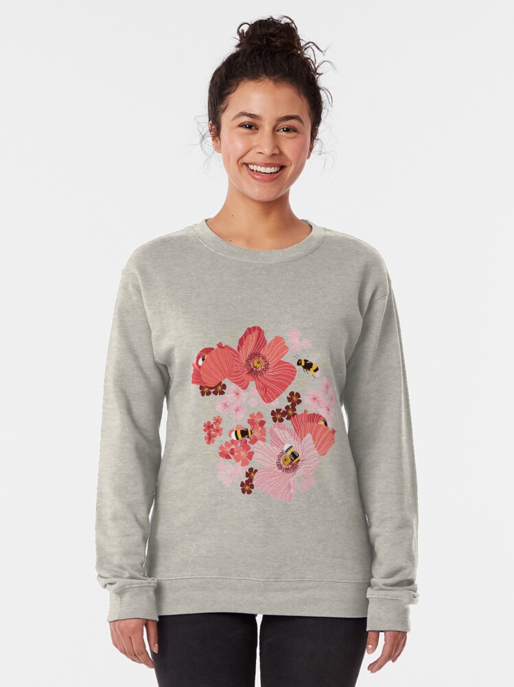 Alternate view of Bumblebees and pollen (with stickers) Pullover Sweatshirt