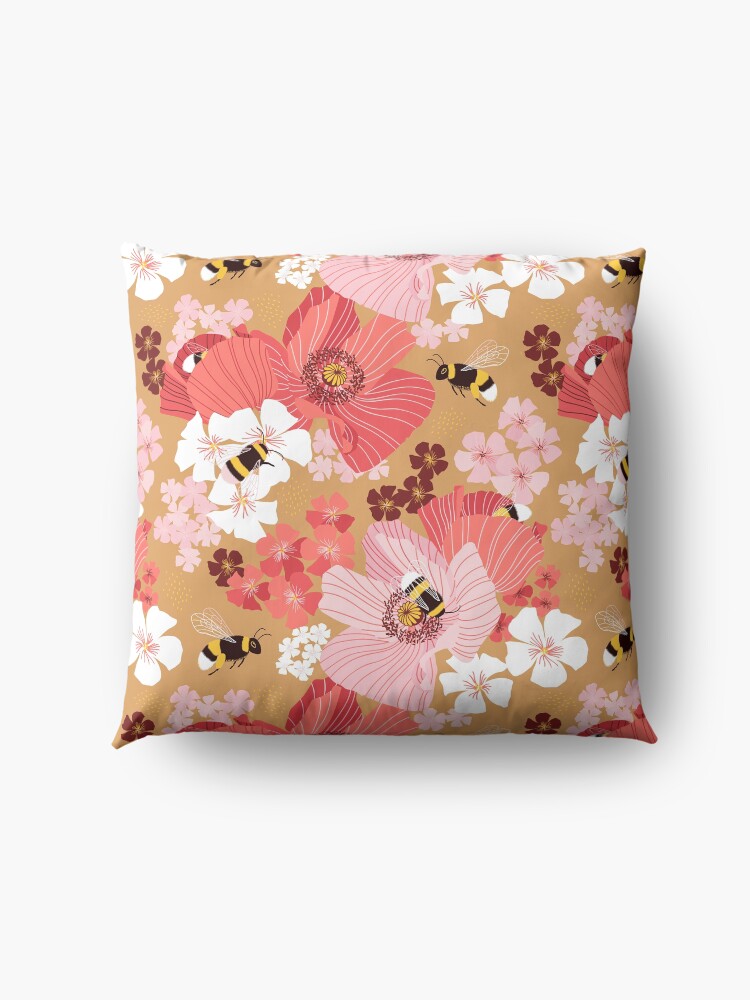 Alternate view of Bumblebees and pollen Floor Pillow