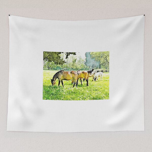 Item preview, Grazing horses and cows designed and sold by Giuseppe Cocco.