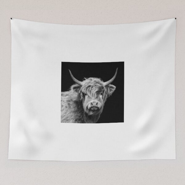 Item preview, Highland Cow In Black And White designed and sold by Linsey Williams.