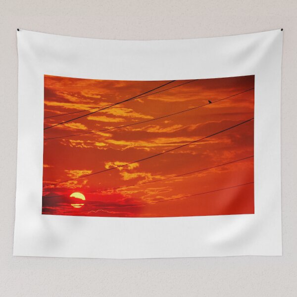 Item preview, Vibrant sunset (and tiny bird) designed and sold by Laurie Minor.