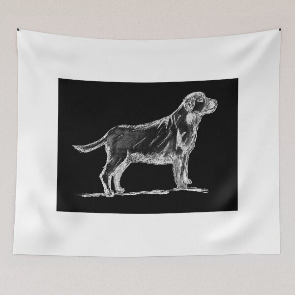 Item preview, Standing dog sketch on black designed and sold by JoAnnFineArt.